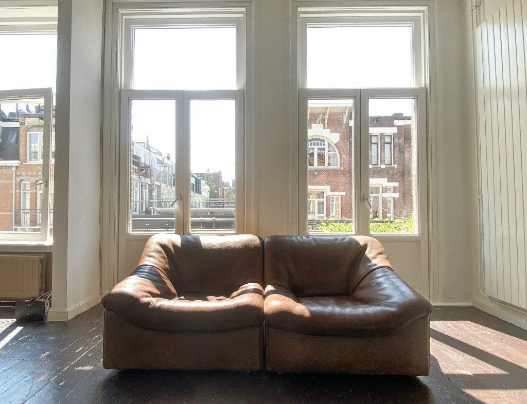 De Sede DS-46 vintage 2-zits bank buffelleer jaren 70 retro, Ophalen, Gebruikt, 150 tot 200 cm, Luxe retro vintage de sede 70-ies