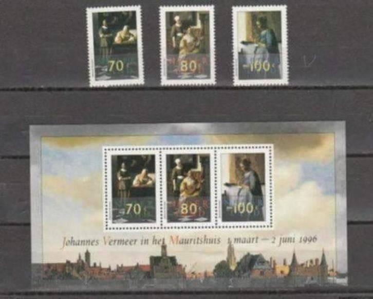 Nederland, Johannes Vermeer, Zegels + Blokje postfris, Postzegels en Munten, Postzegels | Nederland, Verzenden, Na 1940, Postfris