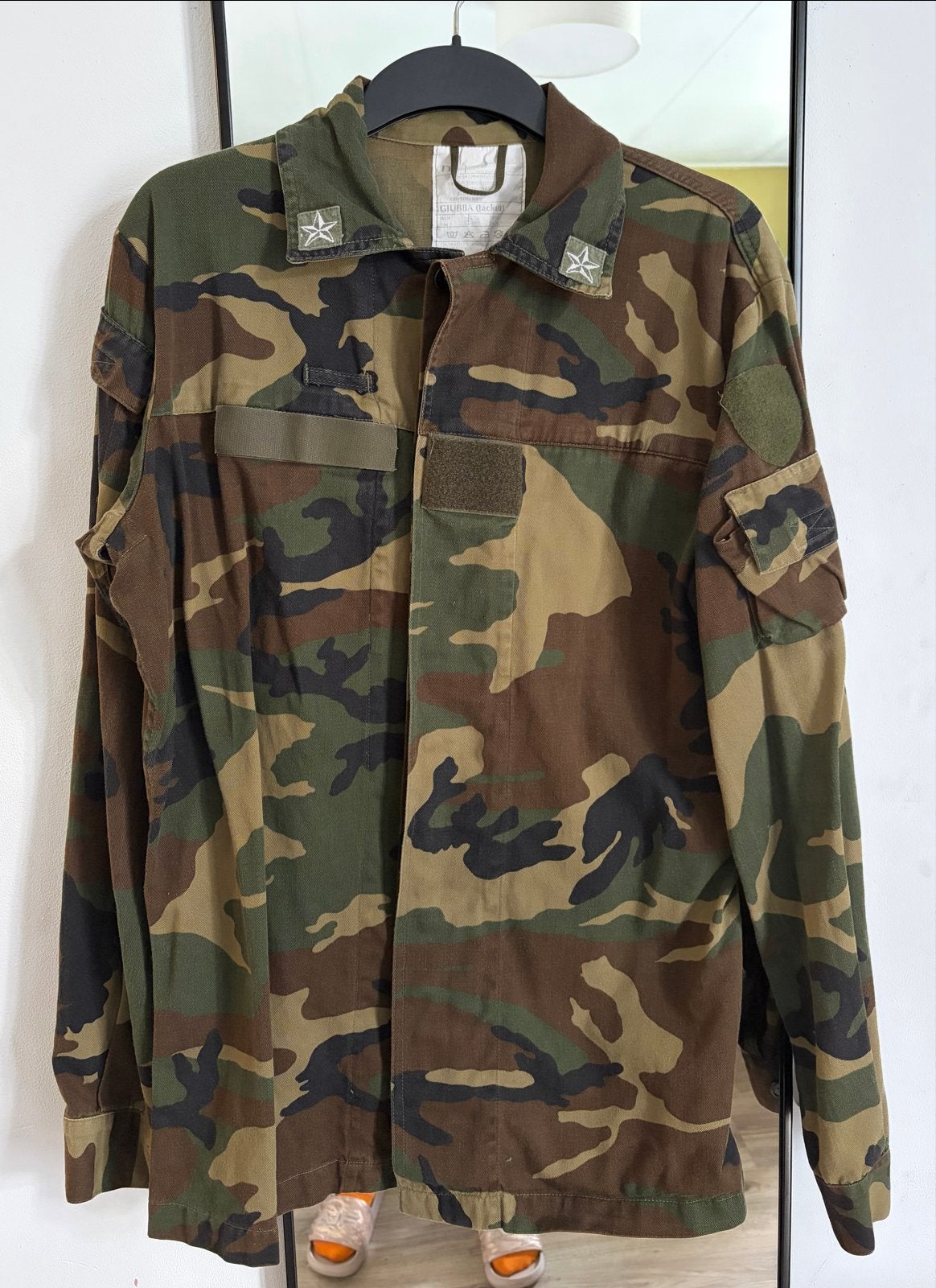 Vintage Camouflage Jas - Italiaans Leger (Maat L), Ophalen of Verzenden, Gedragen, Maat 52/54 (L), Groen