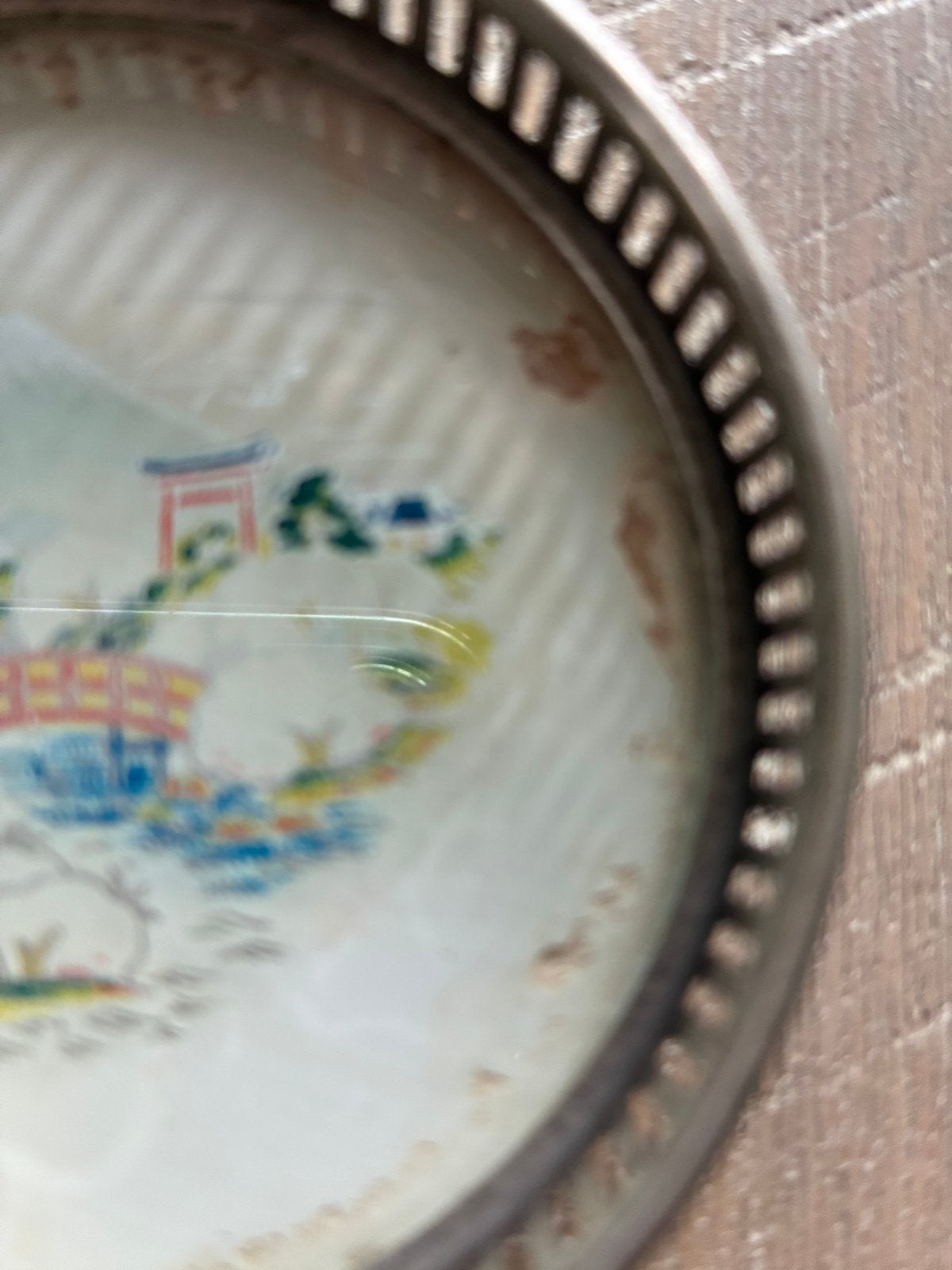 Vintage Japanse onderzetter met berg Fuji motief, Antiek en Kunst, Ophalen of Verzenden