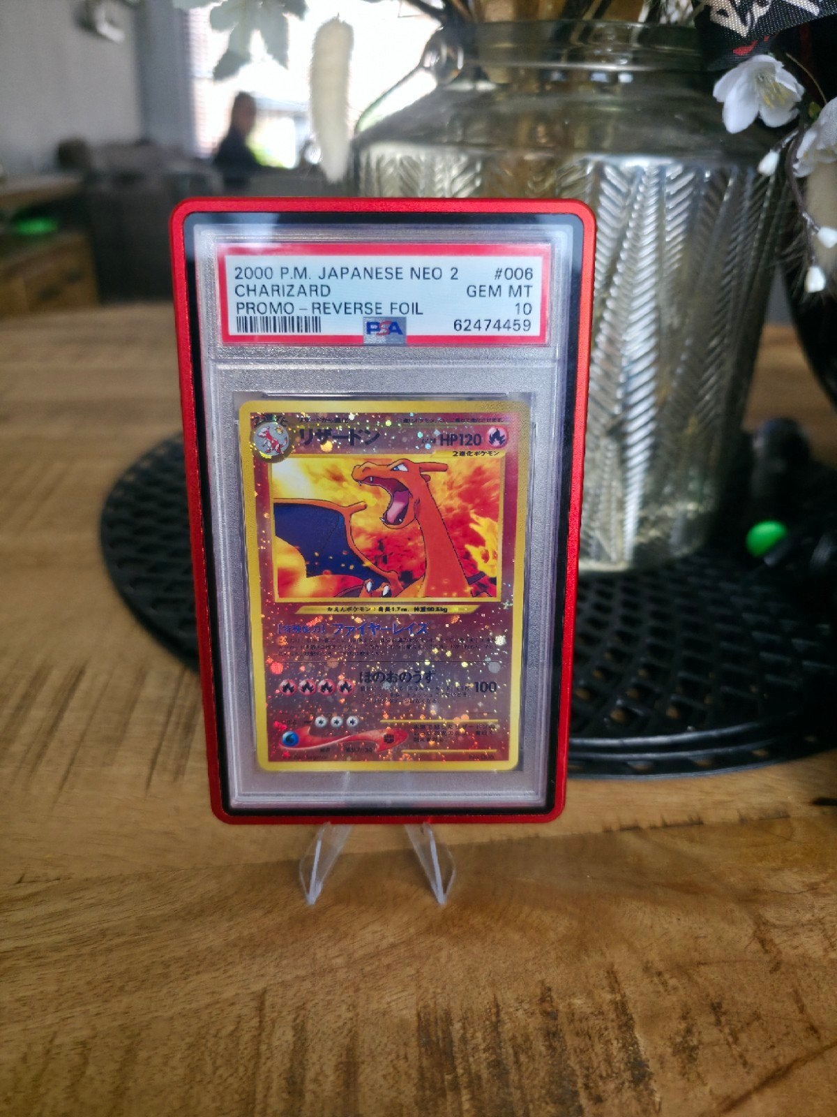 Charizard #006 Japanese Neo 2 Promo Reverse Foil PSA 10, Ophalen of Verzenden, Zo goed als nieuw, Losse kaart, Foil