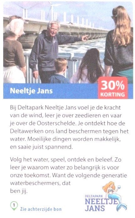 Neeltje Jans 30% kortingscode, Tickets en Kaartjes, Drie personen of meer, Kortingskaart