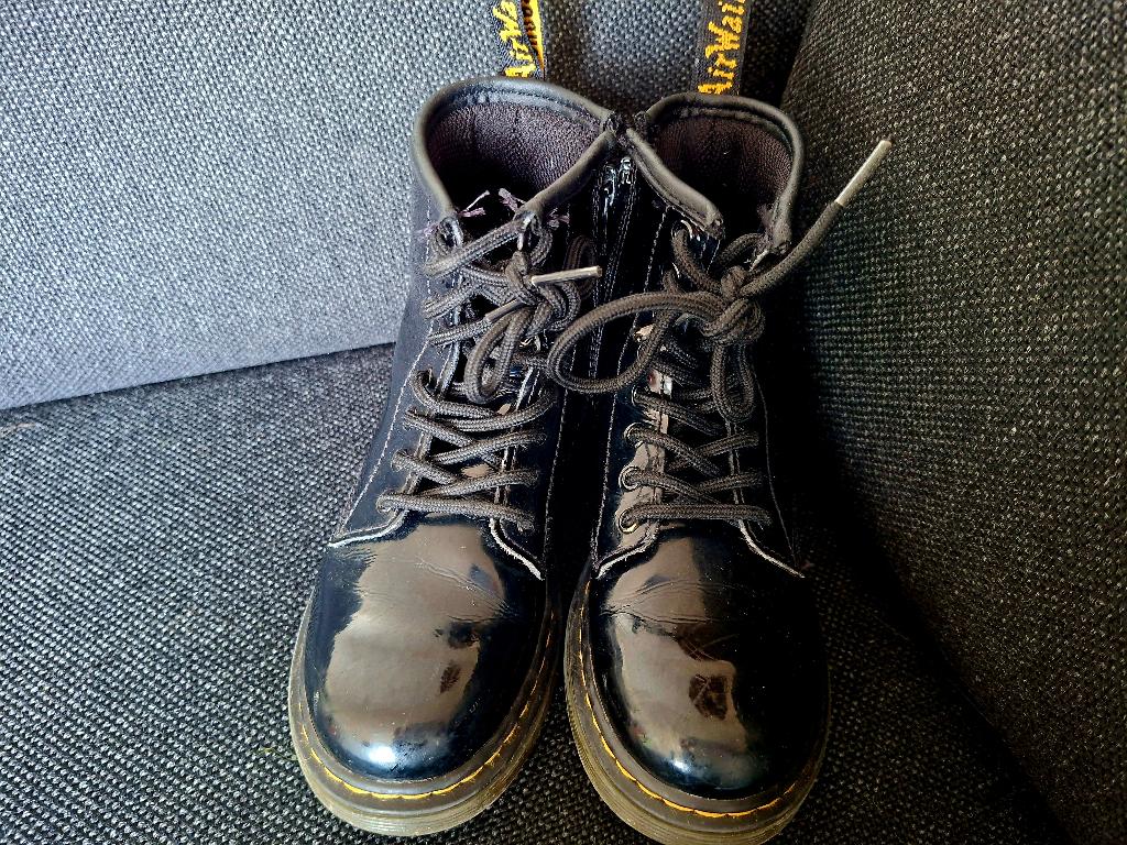 Zwarte lakleren Dr. Martens boots maat 31, Dr. Martens, Gebruikt, Meisje, Schoenen