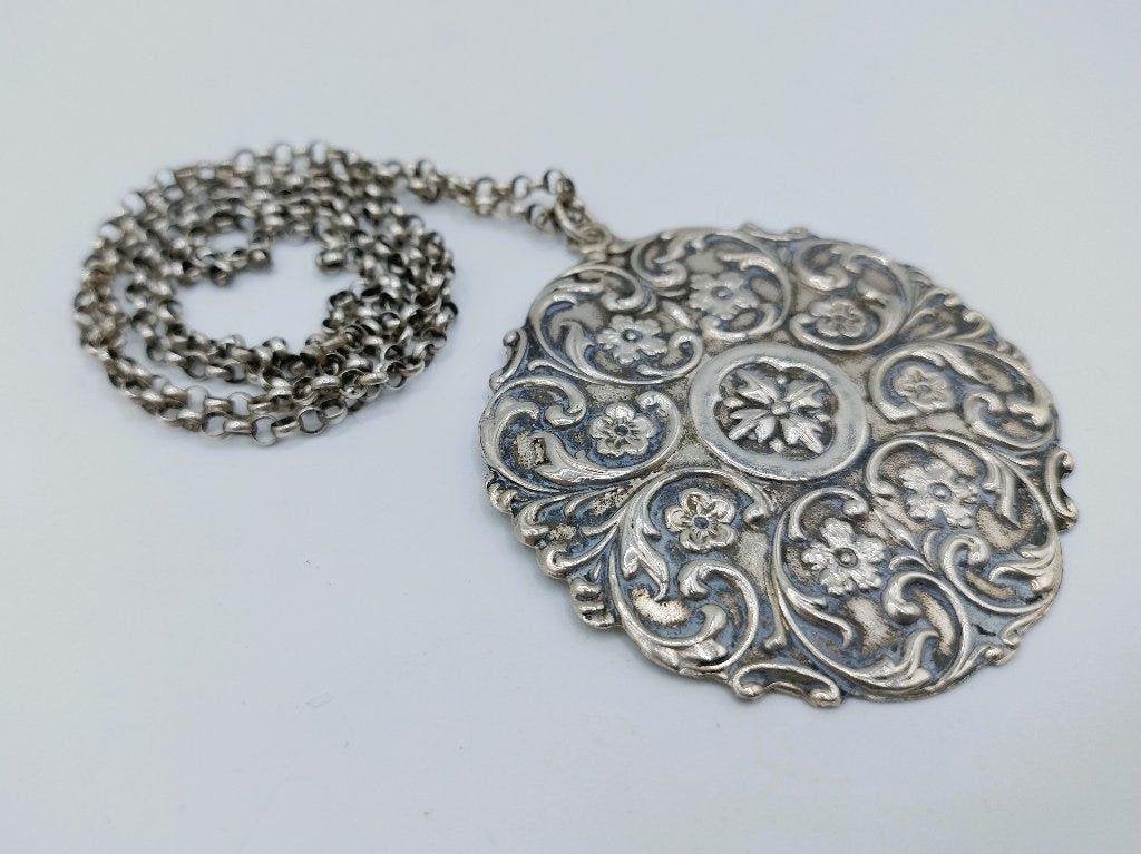 Zilveren jasseron ketting met zilveren hanger, 64 cm, Info@zilverwebsite.nl, Verzenden, Zo goed als nieuw, Zilverwebsite.nl