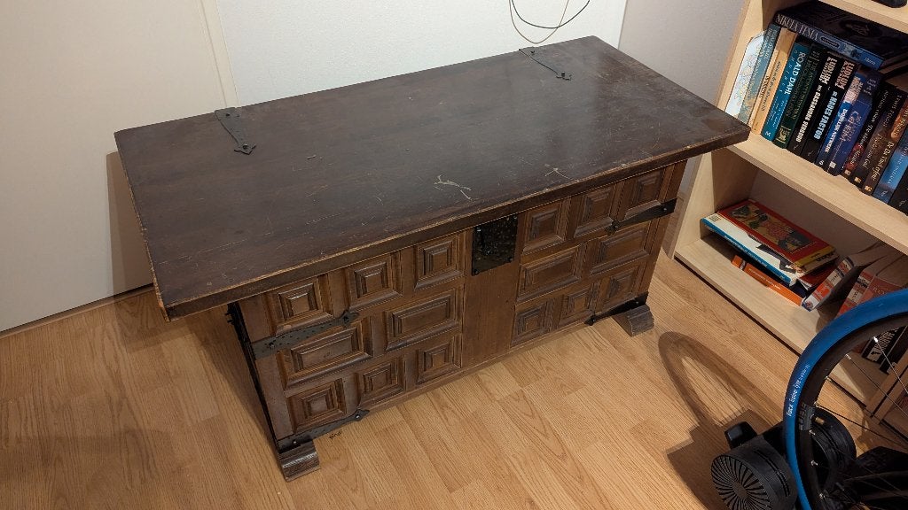 Houten dekenkist, Huis en Inrichting, Ophalen, 50 – 75, Gebruikt, 100 tot 150 cm