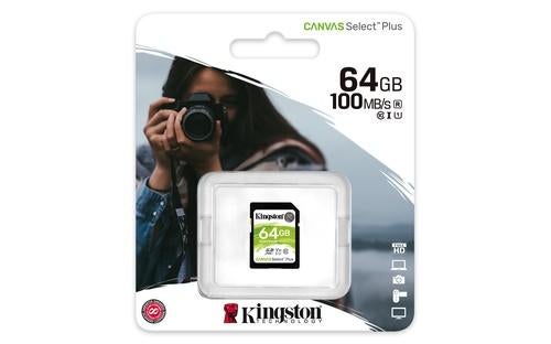 Kingston Canvas Select Plus 64GB SDXC geheugenkaart, Sales@kingston.com, Kingston, SDXC, Kingston Technology