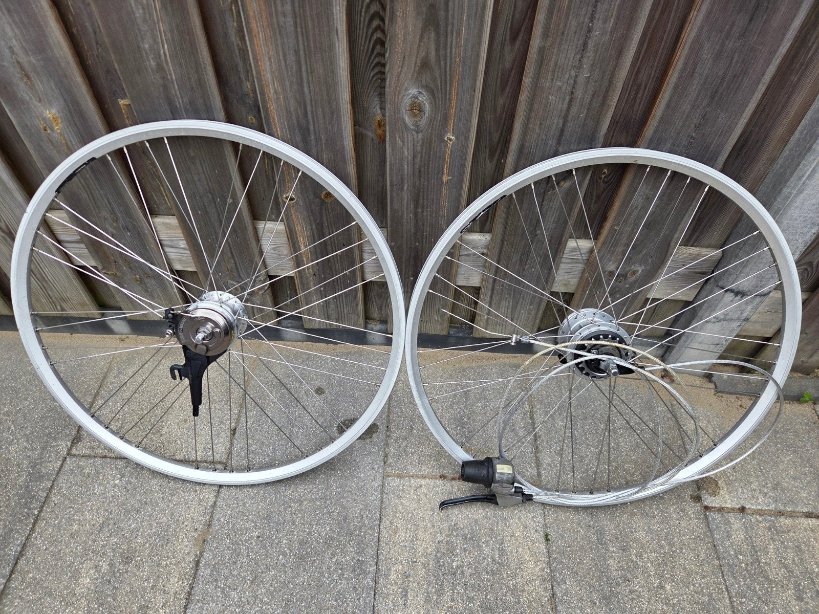 8 Nexus Set Wielen Naafdynamo + shifter remhendel compleet, Fietsen en Brommers, Fietsonderdelen, Zo goed als nieuw, Aluminium