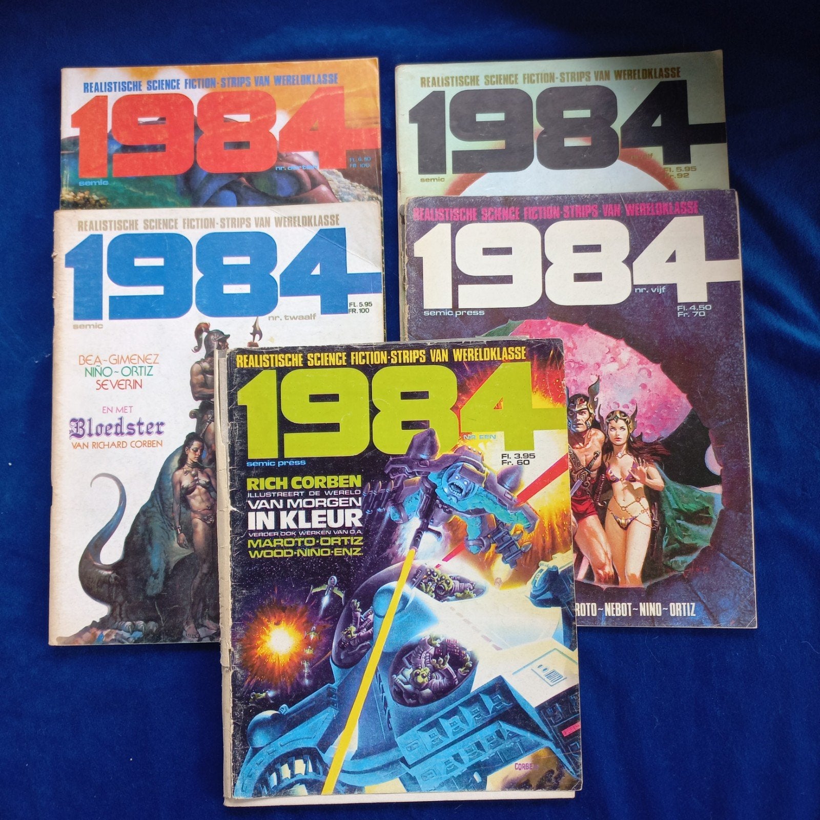 1984 Sciencefiction Strips - Nrs. 1, 5, 11, 12, 13, Meerdere stripboeken, Ophalen of Verzenden, Gelezen, Rich Corben, DEA-Gimenez, Nino-Ortiz, Severin, Maroto-Ortiz
