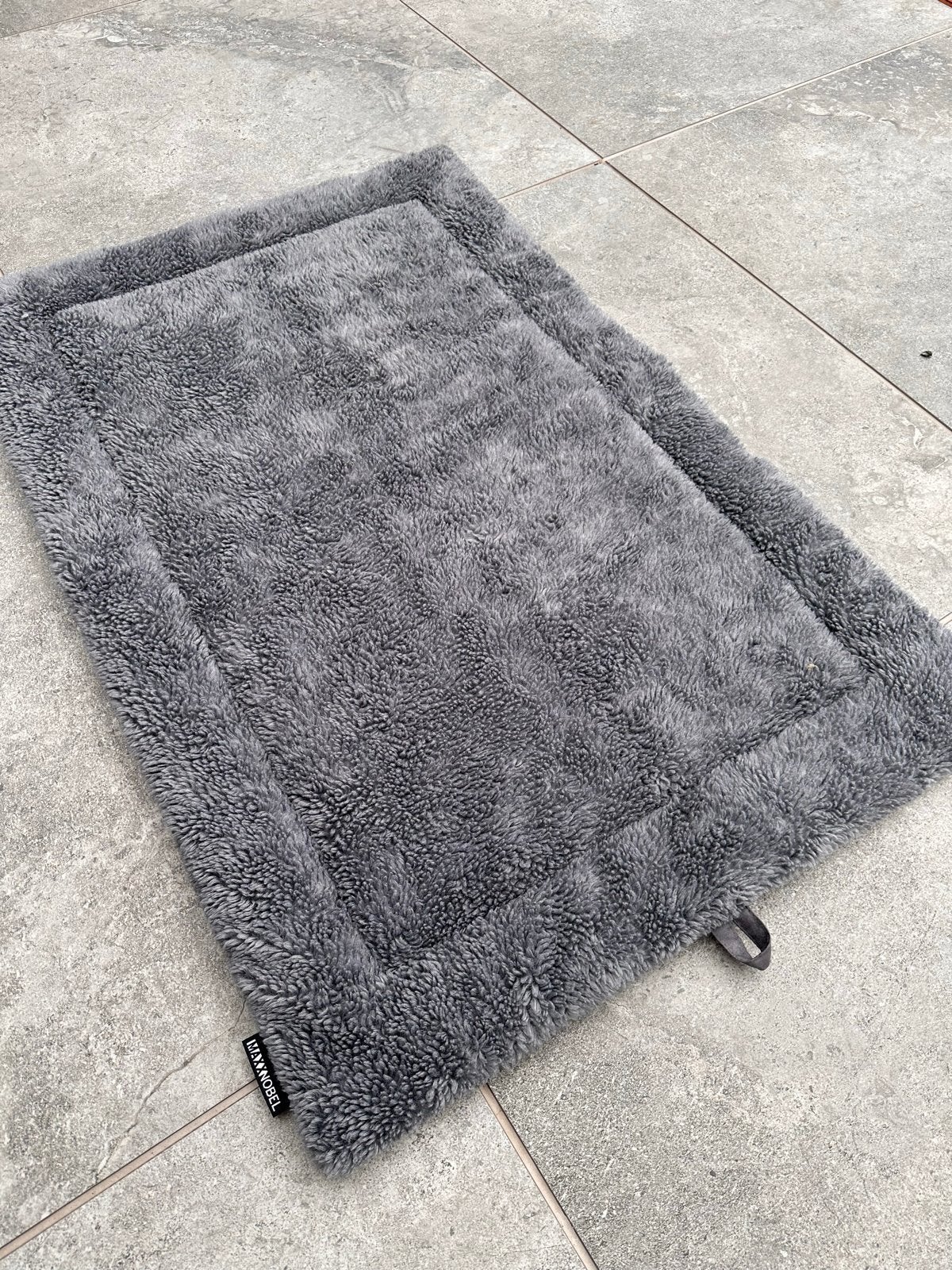 Benchkussen teddy/nubuck lederlook, 75x50cm. ZGAN., Ophalen of Verzenden, Zo goed als nieuw