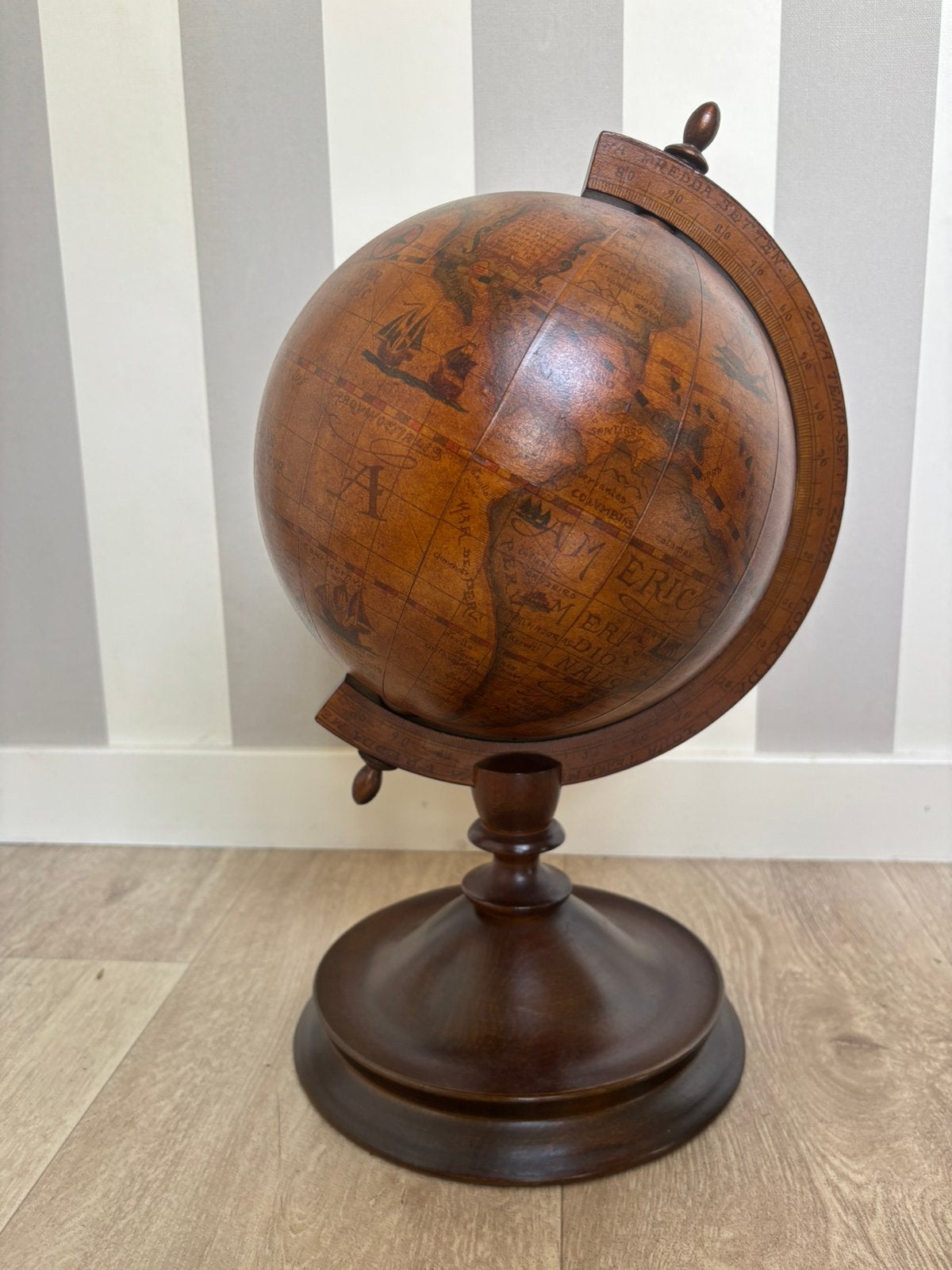 Wereldbol hout, Ophalen, Gebruikt