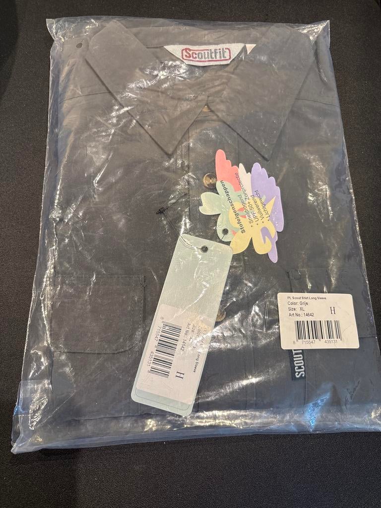 Grijs scouting Scoutfit uniform shirt lange mouw XL nieuw, Verzamelen, Scouting, Nieuw, Kleding, Ophalen of Verzenden