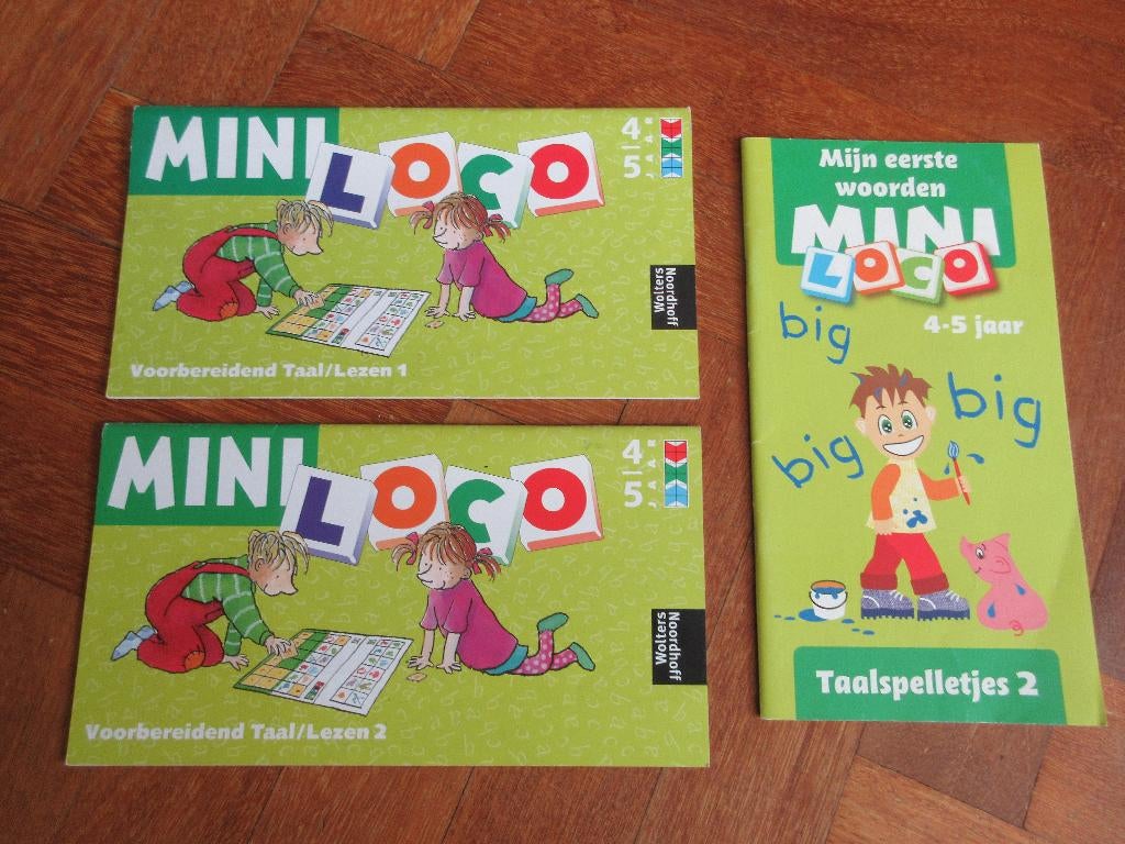 3 x boekjes Loco Mini Leeftijd: 4 - 5 jaar, Ophalen of Verzenden, Gebruikt, Taal en Lezen