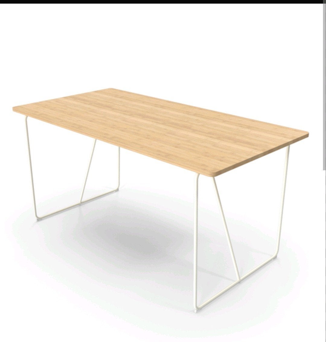 IKEA OLVRARYD met metalen onderstel, Huis en Inrichting, Tafels | Eettafels, Modern minimalistisch, Gebruikt, 100 tot 150 cm, 50 tot 100 cm