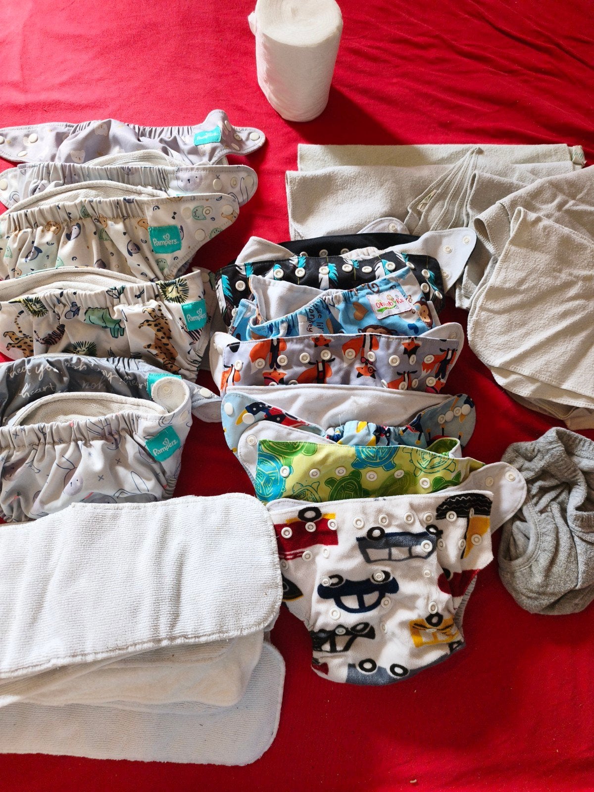 Grote set wasbare luiers - diverse merken en maten, Kinderen en Baby's, Babykleding | Overige, Ophalen of Verzenden, Gebruikt