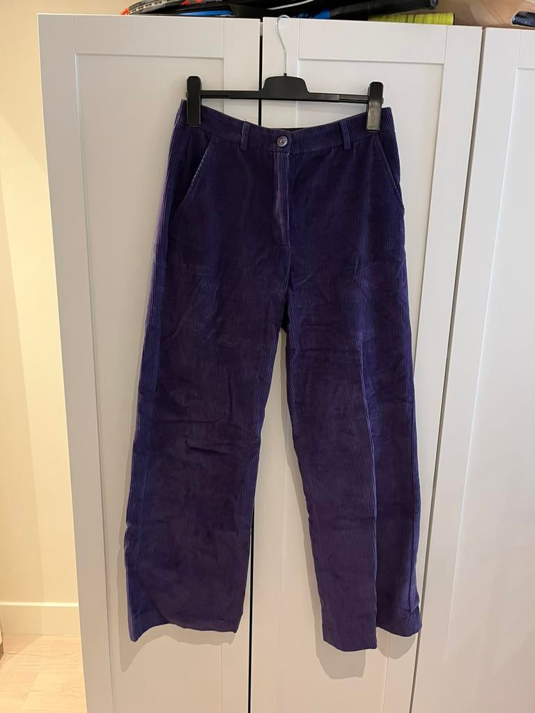 Wijde Paarse Corduroy Broek Studio Anneloes, Maat 38/40 (M), Paars, Ophalen of Verzenden, Zo goed als nieuw