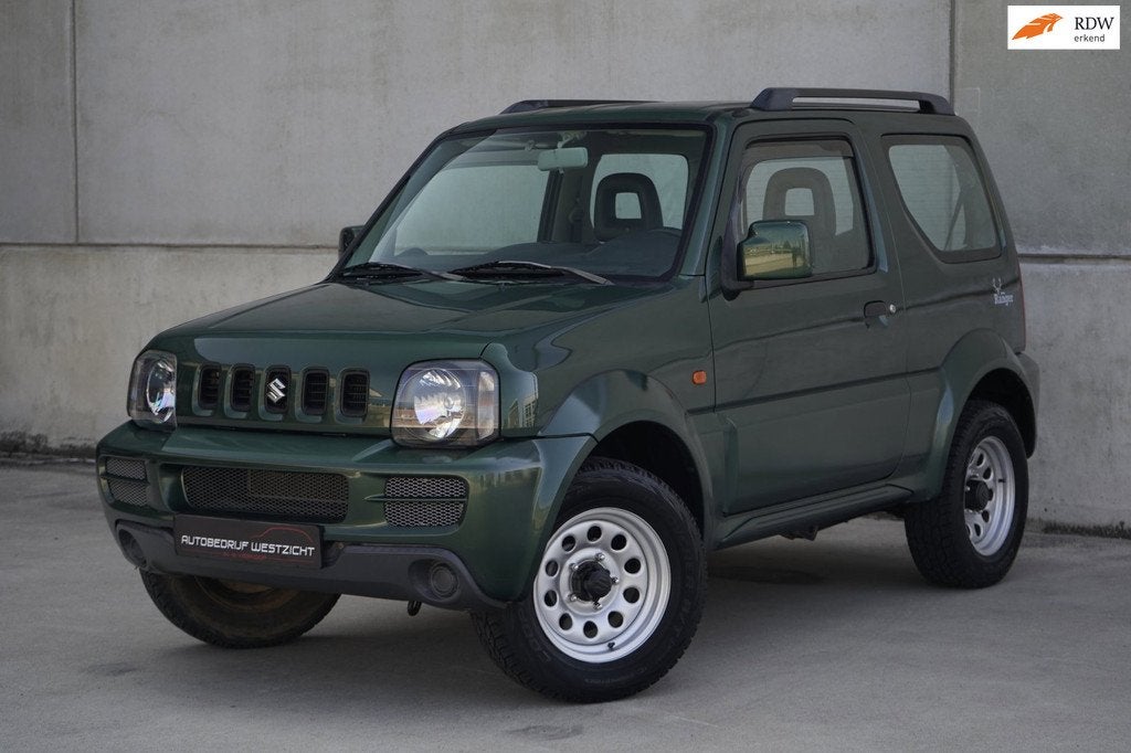 Suzuki Jimny 1.3 Ranger, Groen, Trekhaak Dealer onderhouden!, Auto's, Suzuki, Bedrijf, Te koop, Jimny, 4x4, ABS, Airbags, Metallic lak