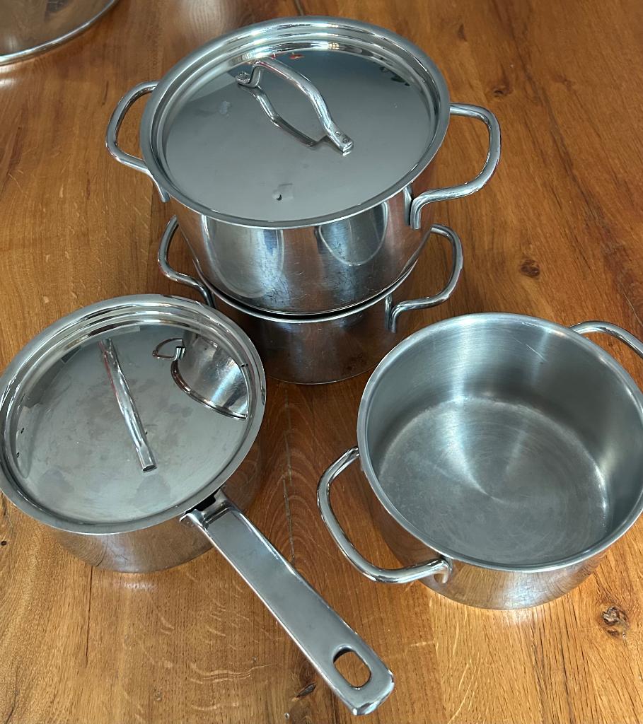 BK pannenset, Ophalen, Gebruikt, Rvs, Pannenset