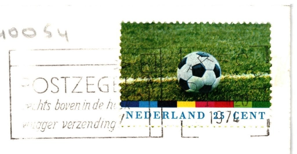 940054	Driebergen	Utr 1973	t Boshuis mooie zegel	Voetbal, Ophalen of Verzenden, 1960 tot 1980, Gelopen, Utrecht