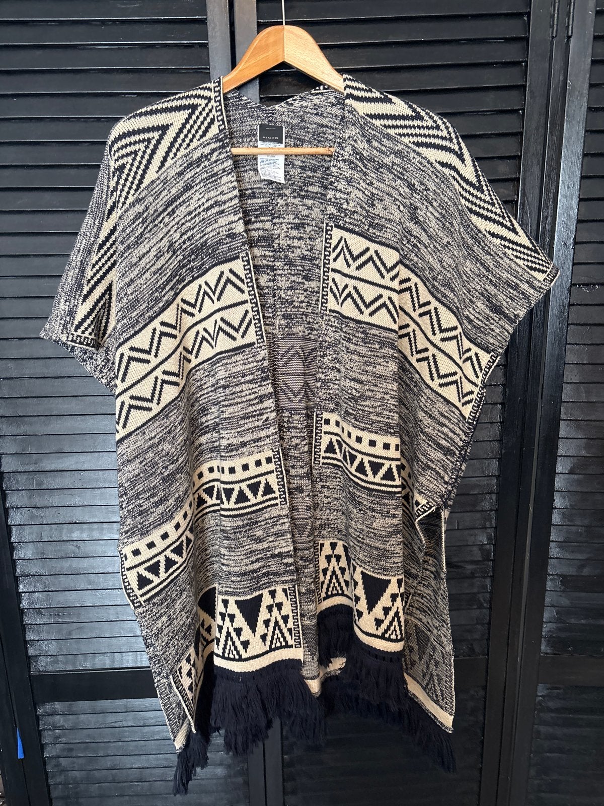 Stijlvolle Poncho met Etnische Print en Franjes, Ophalen of Verzenden, Nieuw