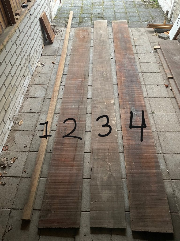 Hardhouten planken, Doe-het-zelf en Verbouw, Ophalen, 25 tot 50 mm, Nieuw, Plank