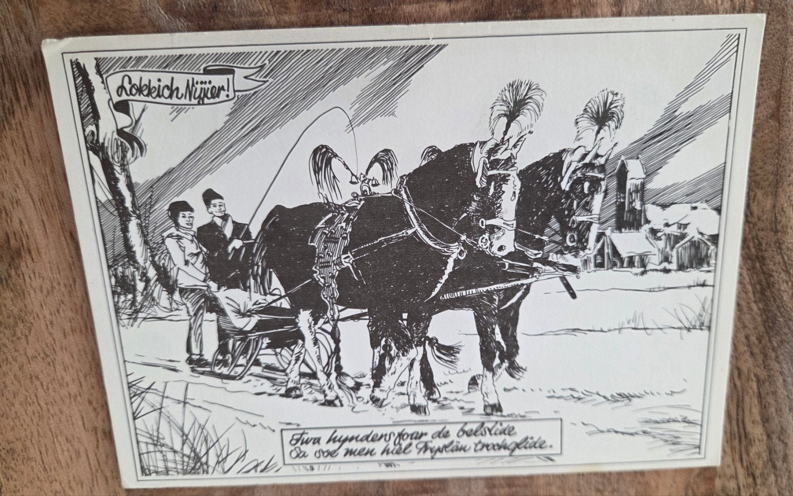 'Rokkeich Nijjer!' met paard en slee, Verzenden, 1980 tot heden, Gelopen, Overige thema's