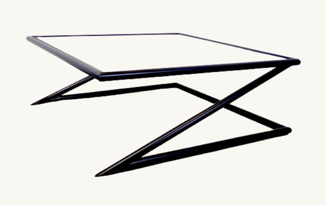 Design Salontafel Harvink zwart staal en glas, Ophalen