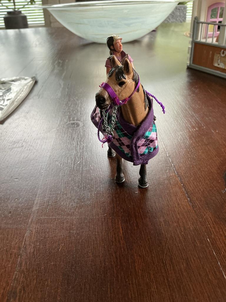Schleich paard met ruiter en deken, Ophalen of Verzenden, Gebruikt, Jongen of Meisje
