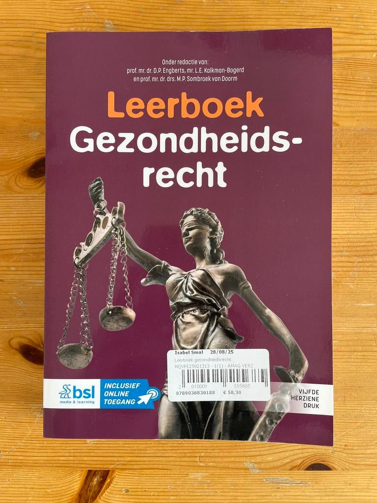 Leerboek Gezondheidsrecht — D.P. Engberts (NIEUW!), Ophalen of Verzenden, Beta, Nieuw, WO