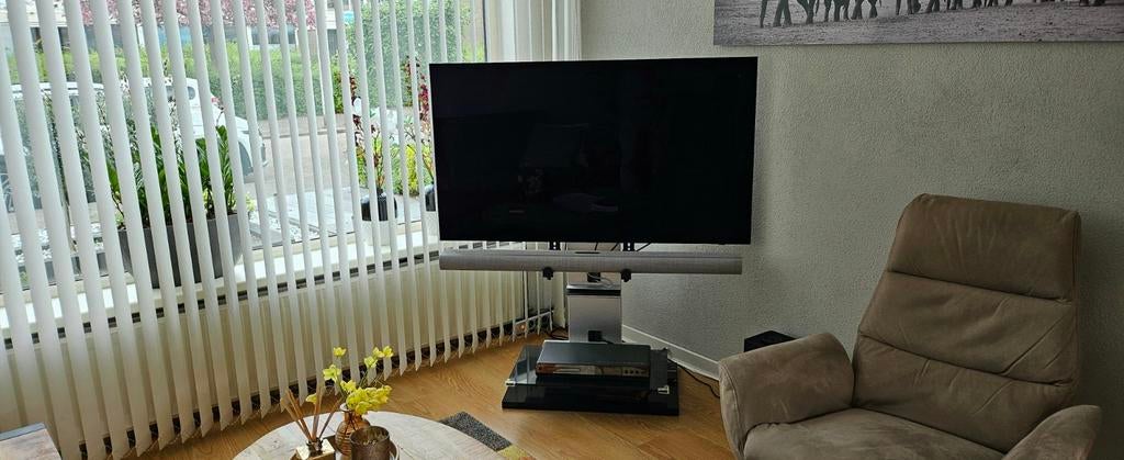 Design TV (hoek) stand aluminium en glas, als nieuw, Ophalen, 100 tot 150 cm, 50 tot 100 cm, Zo goed als nieuw