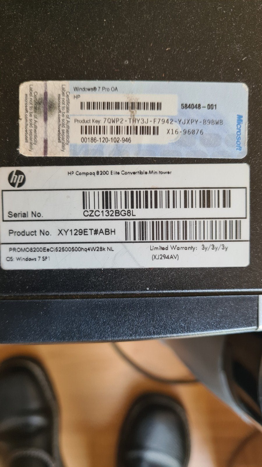 HP Compaq 8200 i5 Elite Convirtable Minitower, Ophalen