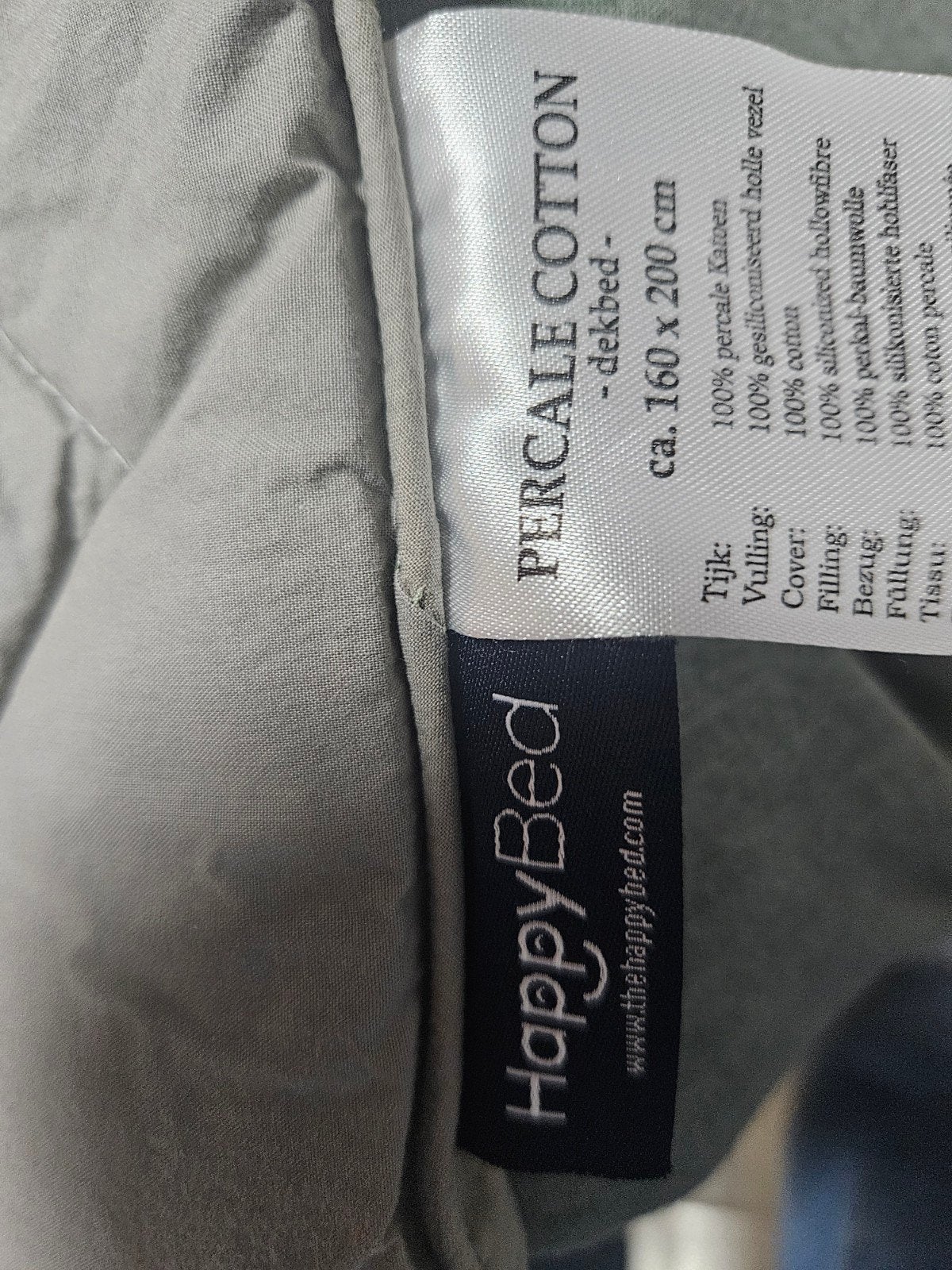 HappyBed Percale Katoen Dekbed - 160x200 cm, Eenpersoons, Ademend, Katoen, Ophalen of Verzenden