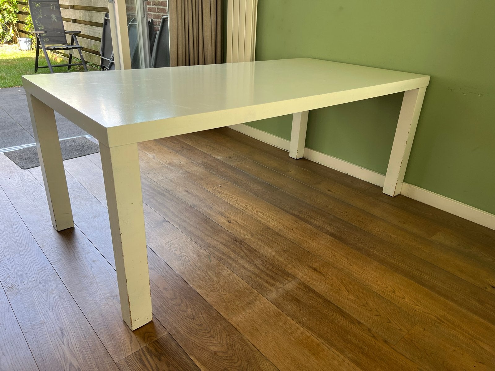 Witte eettafel 180x90 - Gratis af te halen, Ophalen, Gebruikt, 50 tot 100 cm, Vijf personen of meer