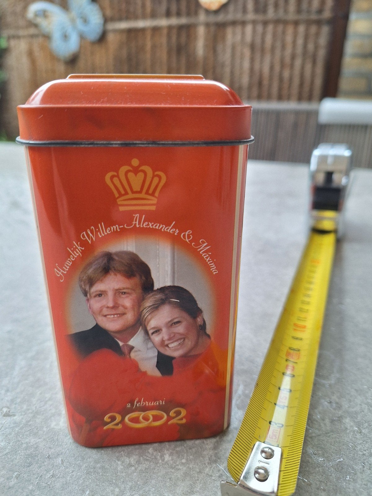 Blik De Ruijter Oranje Hagel Huwelijk Willem-Alexander & Má, Verzamelen, Koninklijk Huis en Royalty, Ophalen, Gebruikt, Nederland