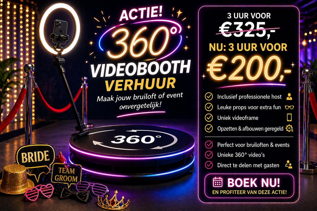 Videobooth te huur in Drenthe, Groningen en Overijssel, Eén persoon