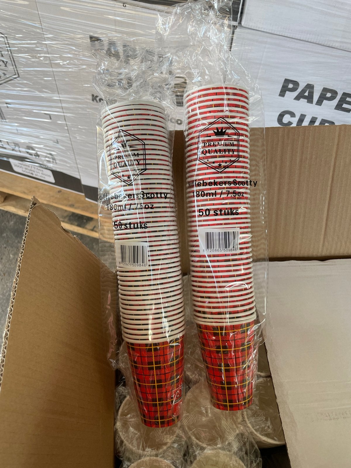 Koffiebekers Scotty 180ml - 50 stuks - Premium Kwaliteit, Diversen, Ophalen