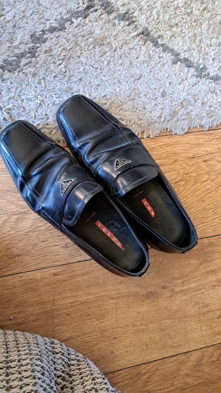 Prada loafers maat 43/44 - Zwart, Zwart, Prada, Gedragen, Loafers