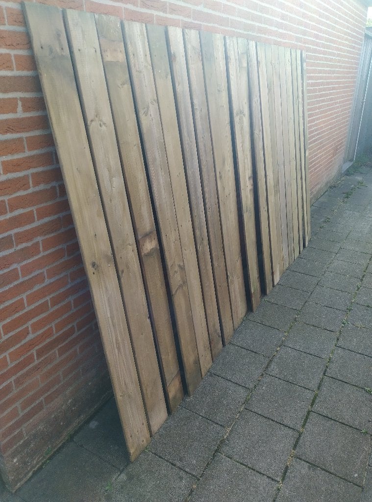 20x gebruikte Hillhout Geïmpregneerde Planken 180x13,7x1,6cm, Gebruikt, Minder dan 25 mm, Plank, Ophalen