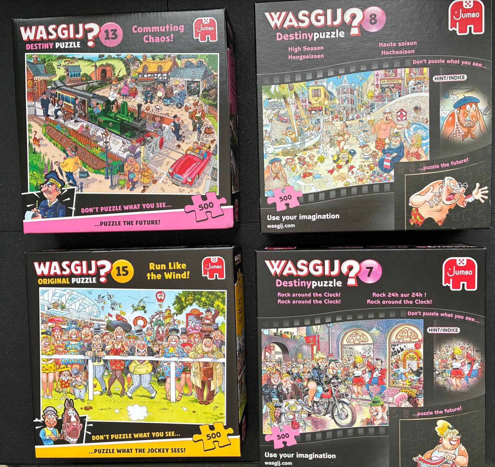 Wasgij legpuzzels 500 stukjes - 4 puzzels, Ophalen, Zo goed als nieuw