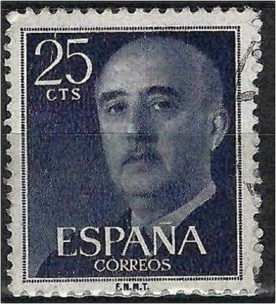 Spanje 1955-1958 - Yvert 857 - Generaal Francisco Franc (ST), Postzegels en Munten, Verzenden, Gestempeld