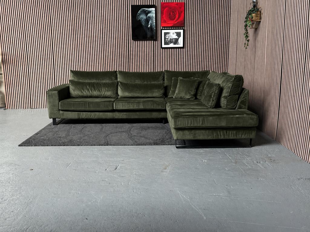 GRATIS LEVERING Hoekbank Donkergroen 320x255 GEREINIGD