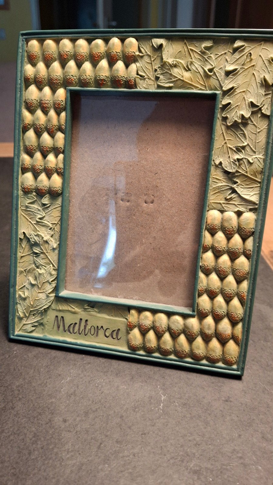 Mallorca Fotolijst met Eikels en Bladeren - Uniek Design, Overige materialen, Gebruikt, Ophalen of Verzenden, Met glas