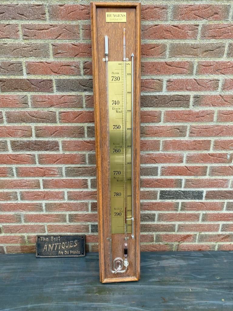 Antieke Huygens Barometer - Klassiek Weerstation, Audio, Tv en Foto, Weerstations en Barometers, Ophalen of Verzenden, Gebruikt