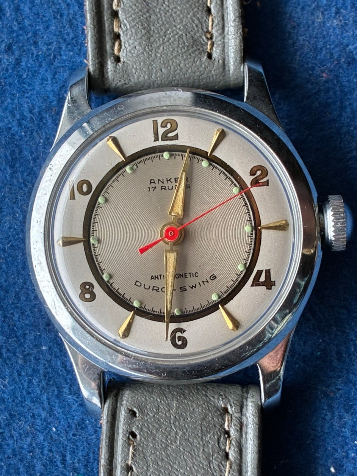 Antiek anker heren horloge, Sieraden, Tassen en Uiterlijk, Horloges | Antiek, Ophalen of Verzenden, Staal, Overige merken, 1960 of later