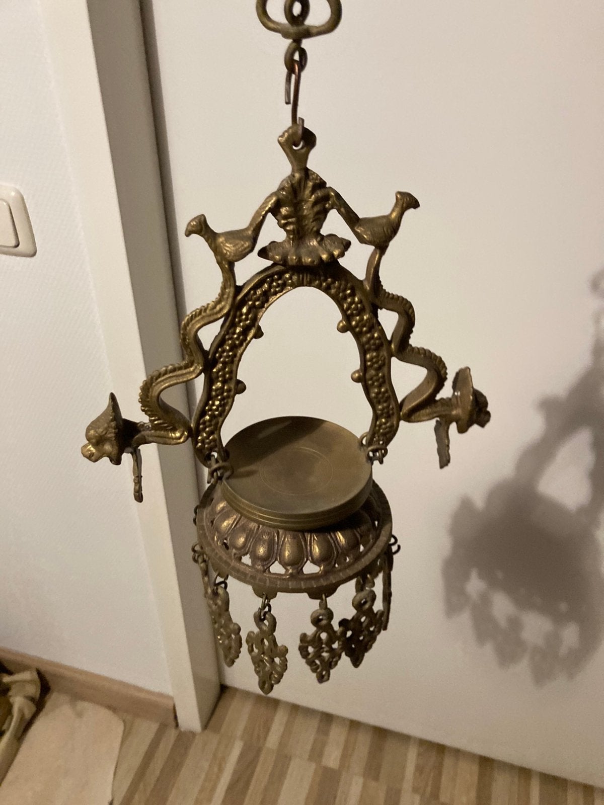 Nepal Tibet messing olielamp tempel, Ophalen of Verzenden, Zo goed als nieuw