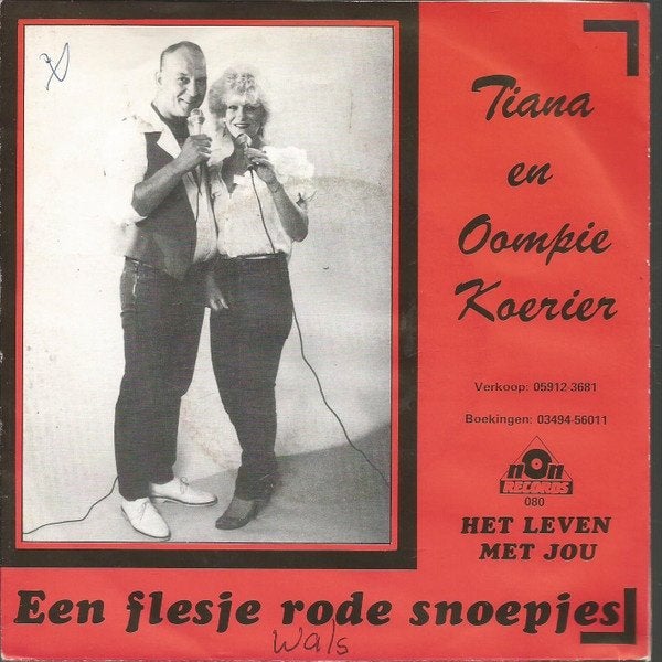 Tiana En Oompie Koerier Een Flesje Rode Snoepjes (Non 1982), Fotohoes, 7 inch, Ophalen of Verzenden, Zo goed als nieuw