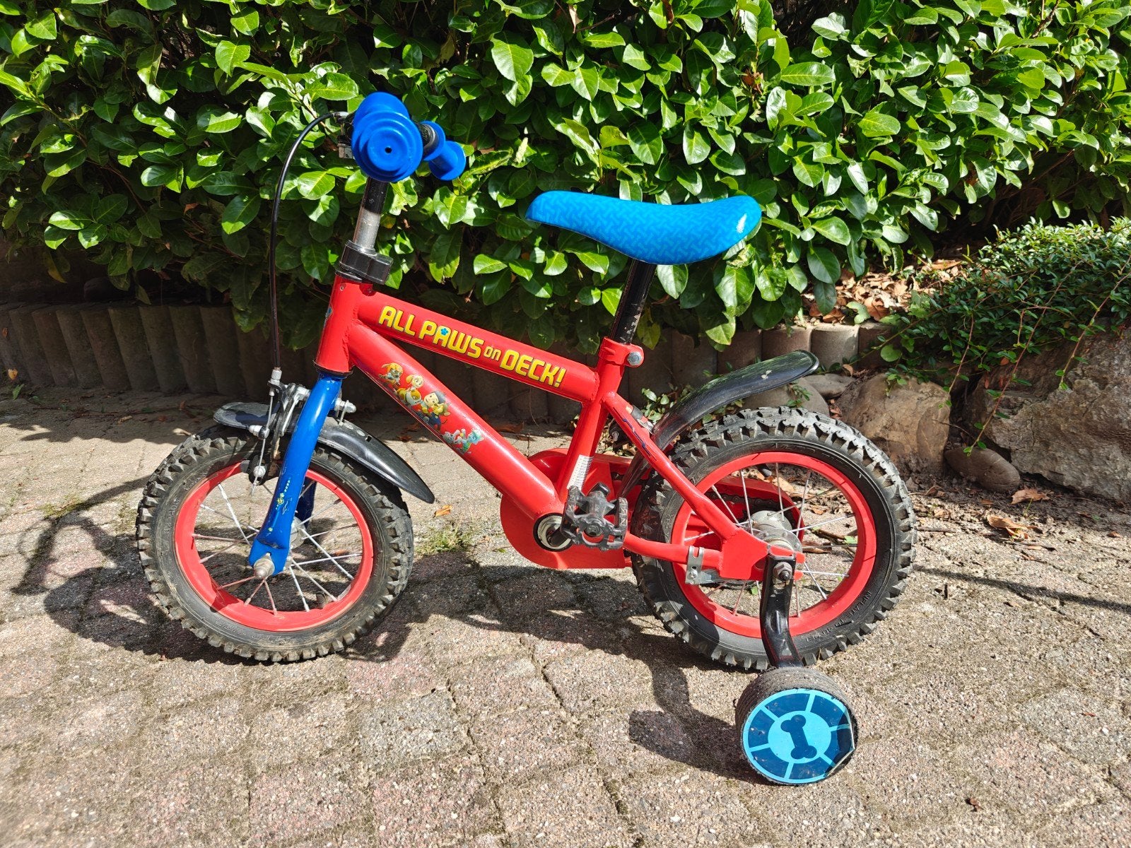 Paw Patrol Kinderfiets Rood met Zijwieltjes, Ophalen, Paw Patrol, Zijwieltjes, Gebruikt