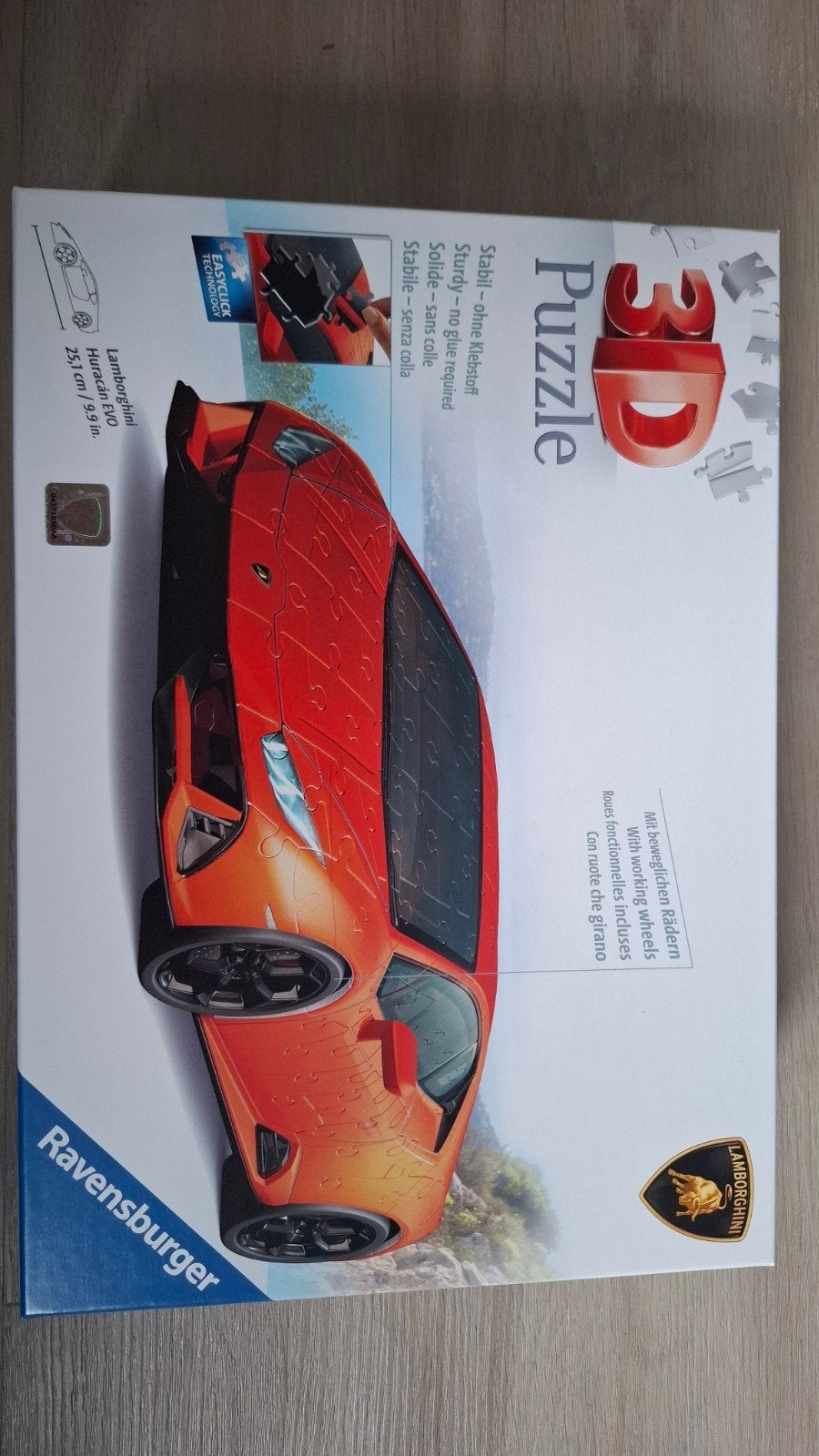 Ravensburger 3D Puzzle Lamborghini Huracán EVO, Kinderen en Baby's, Speelgoed | Kinderpuzzels, Ophalen of Verzenden, Meer dan 50 stukjes