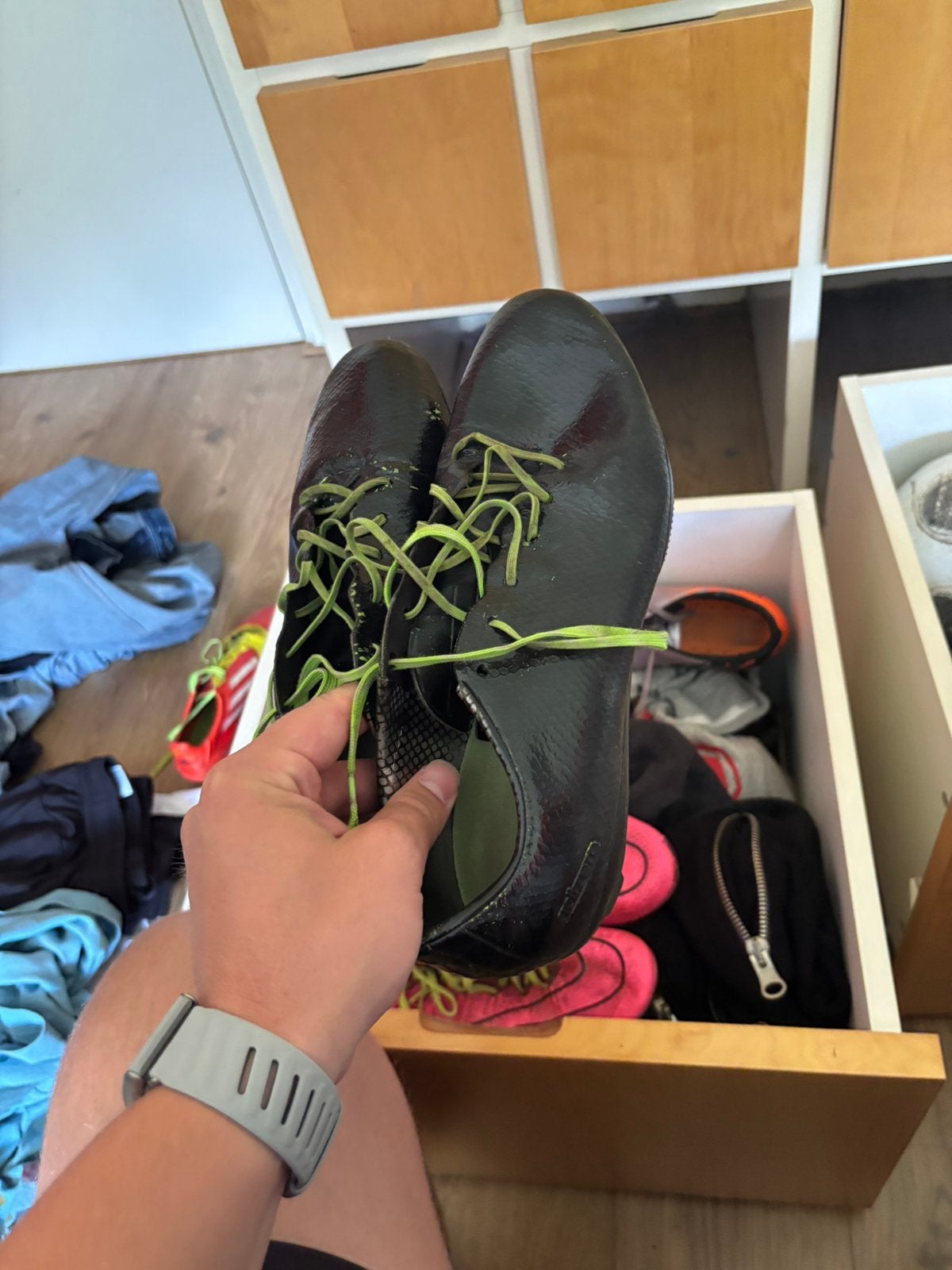 ADIDAS F50 ADIZERO FG GROEN/ZWART/WIT 43 2/3 blackout, Maat XS of kleiner, Schoenen, Ophalen of Verzenden, Zo goed als nieuw