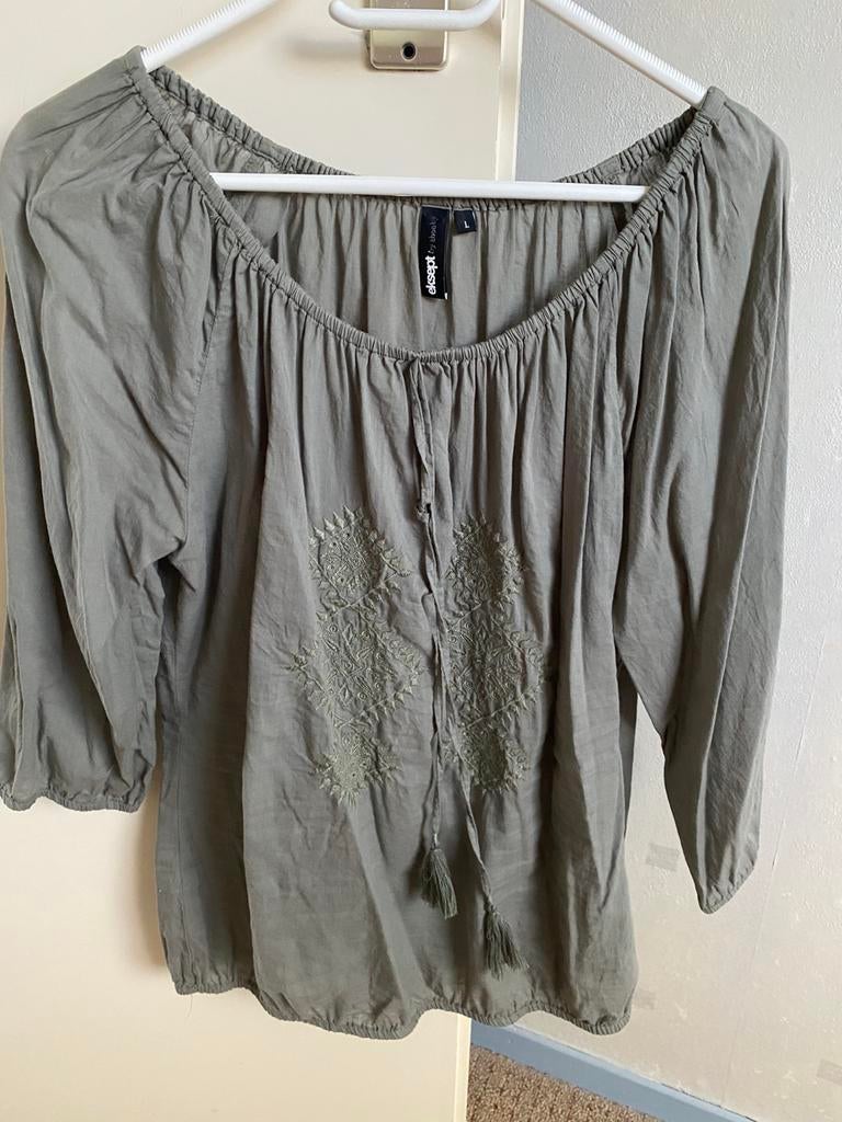 Leger groene blouse exsept maat l, Ophalen of Verzenden, Zo goed als nieuw, Maat 42/44 (L), Groen