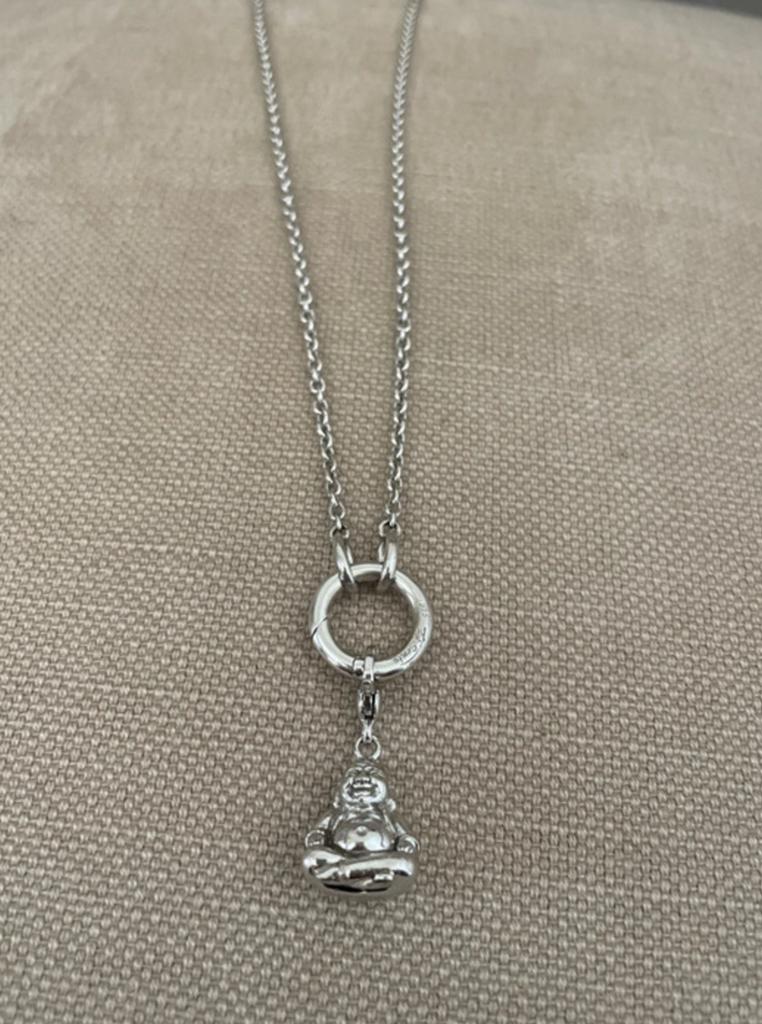 My tisento ketting met bedel hanger Boeddha, Ophalen of Verzenden, Zo goed als nieuw, Zilver, Overige materialen
